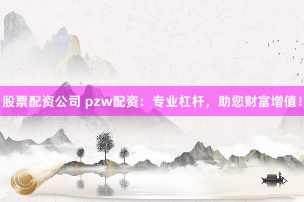 股票配资公司 pzw配资：专业杠杆，助您财富增值！